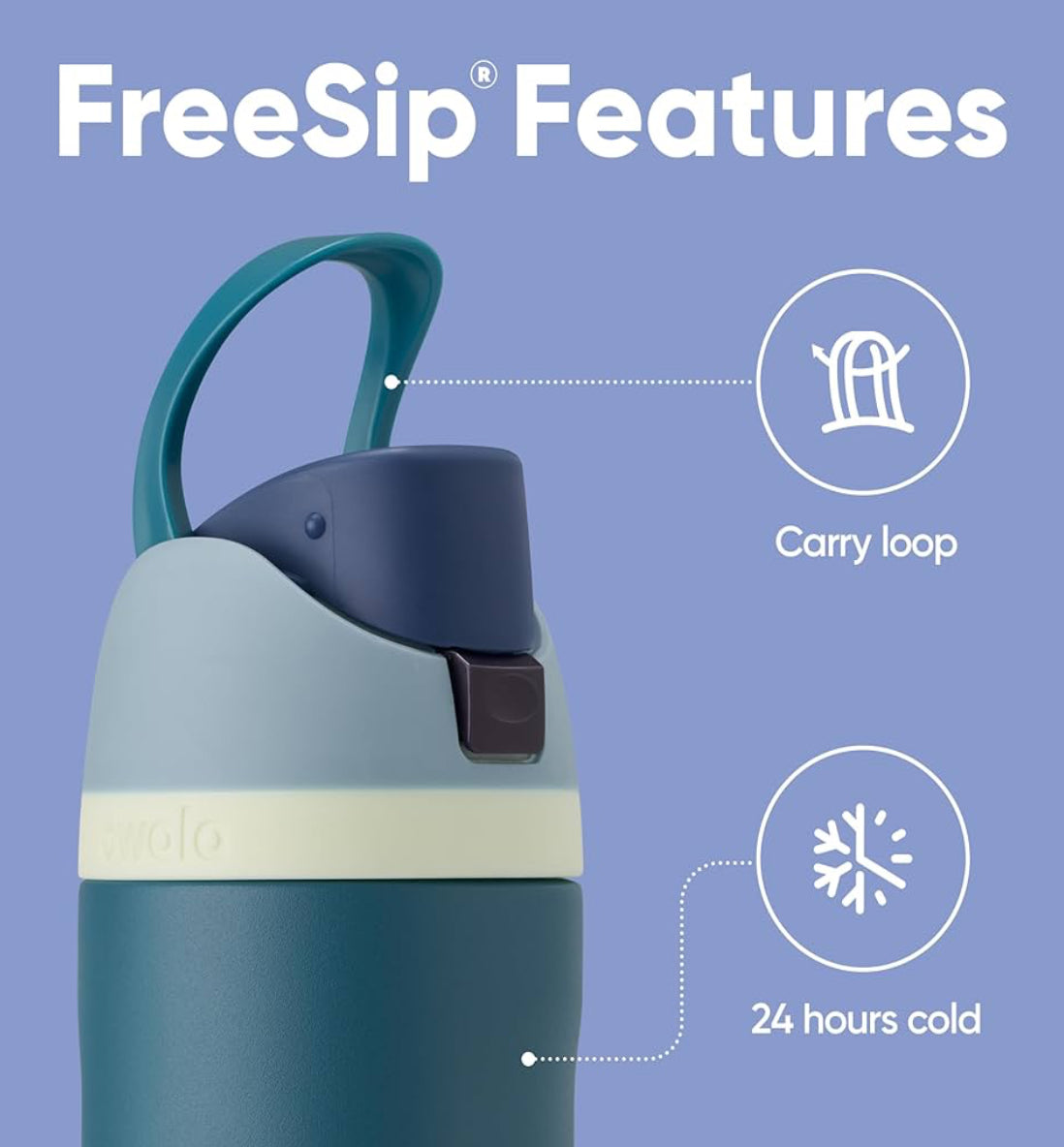 Owala FreeSip 24 OZ Water Bottle-Denim