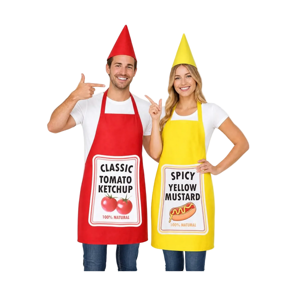 2 Set Ketchup and Mustard Costume Apron