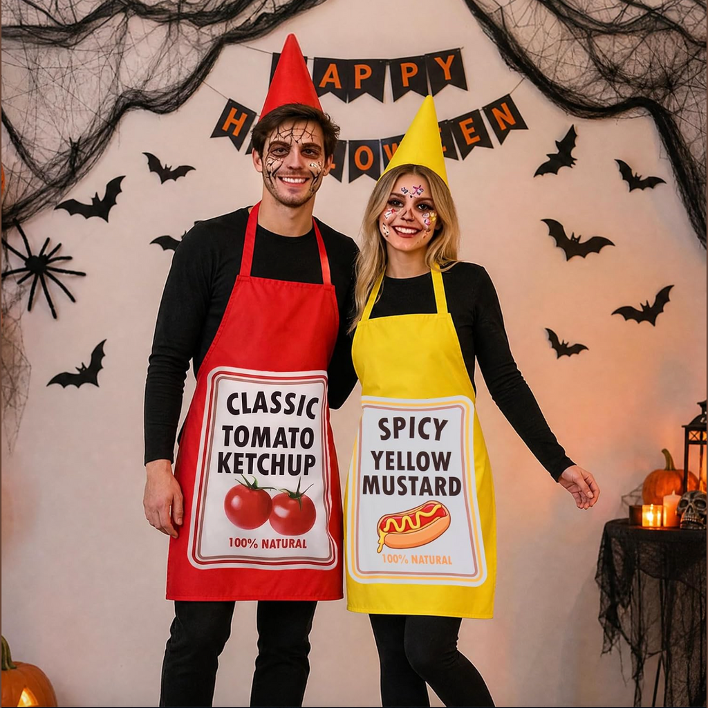 2 Set Ketchup and Mustard Costume Apron