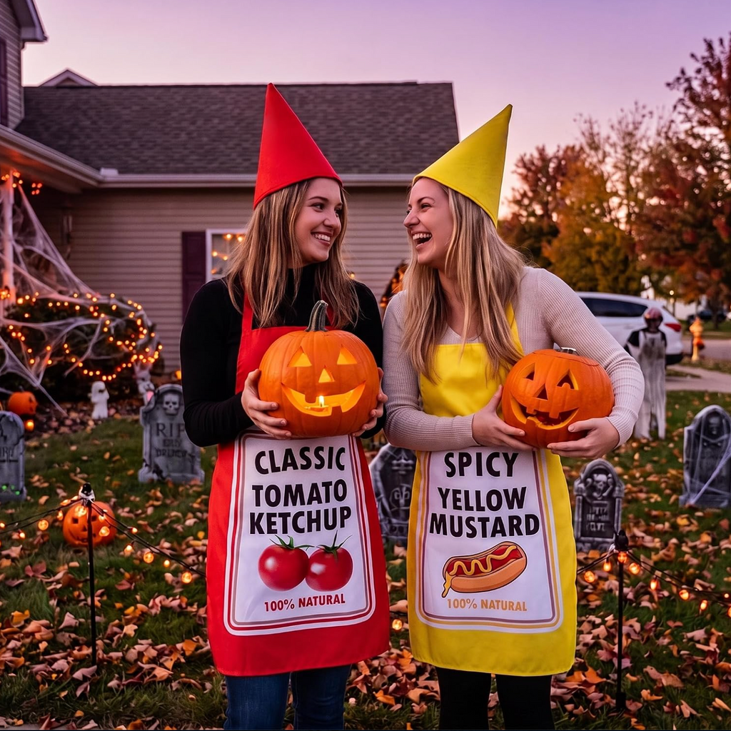 2 Set Ketchup and Mustard Costume Apron