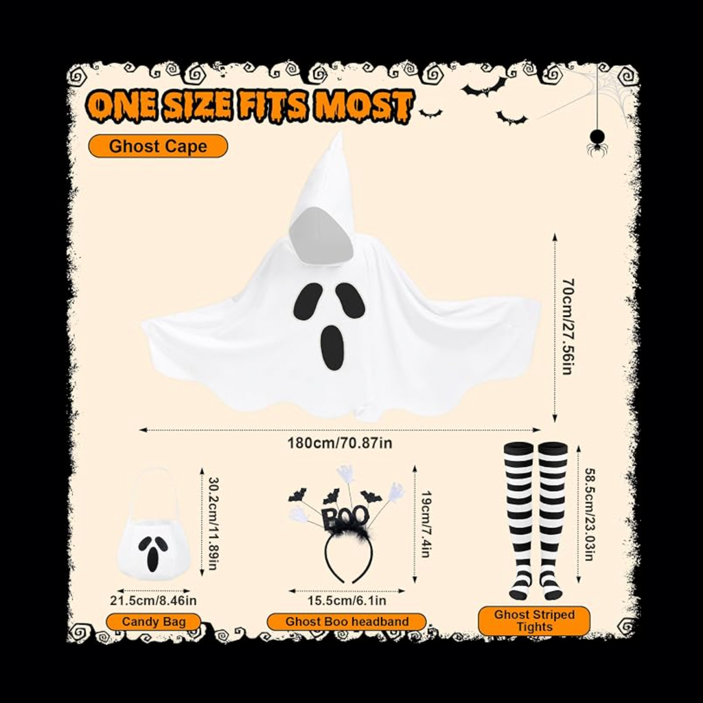 4 Pcs Women Ghost Costume