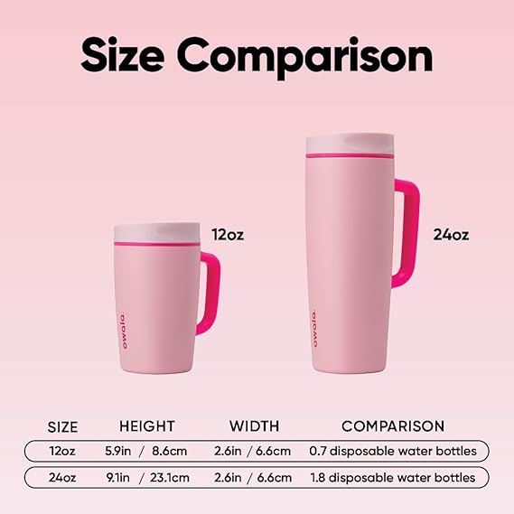 Owala SmoothSip Slider with Handle 12 OZ-Pucker Up