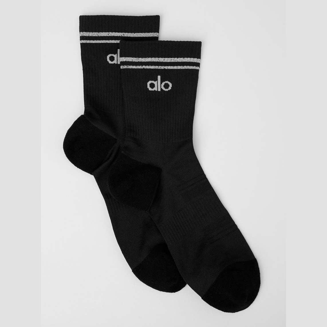 ALO Unisex Half-Crew Performance Sock - Black 