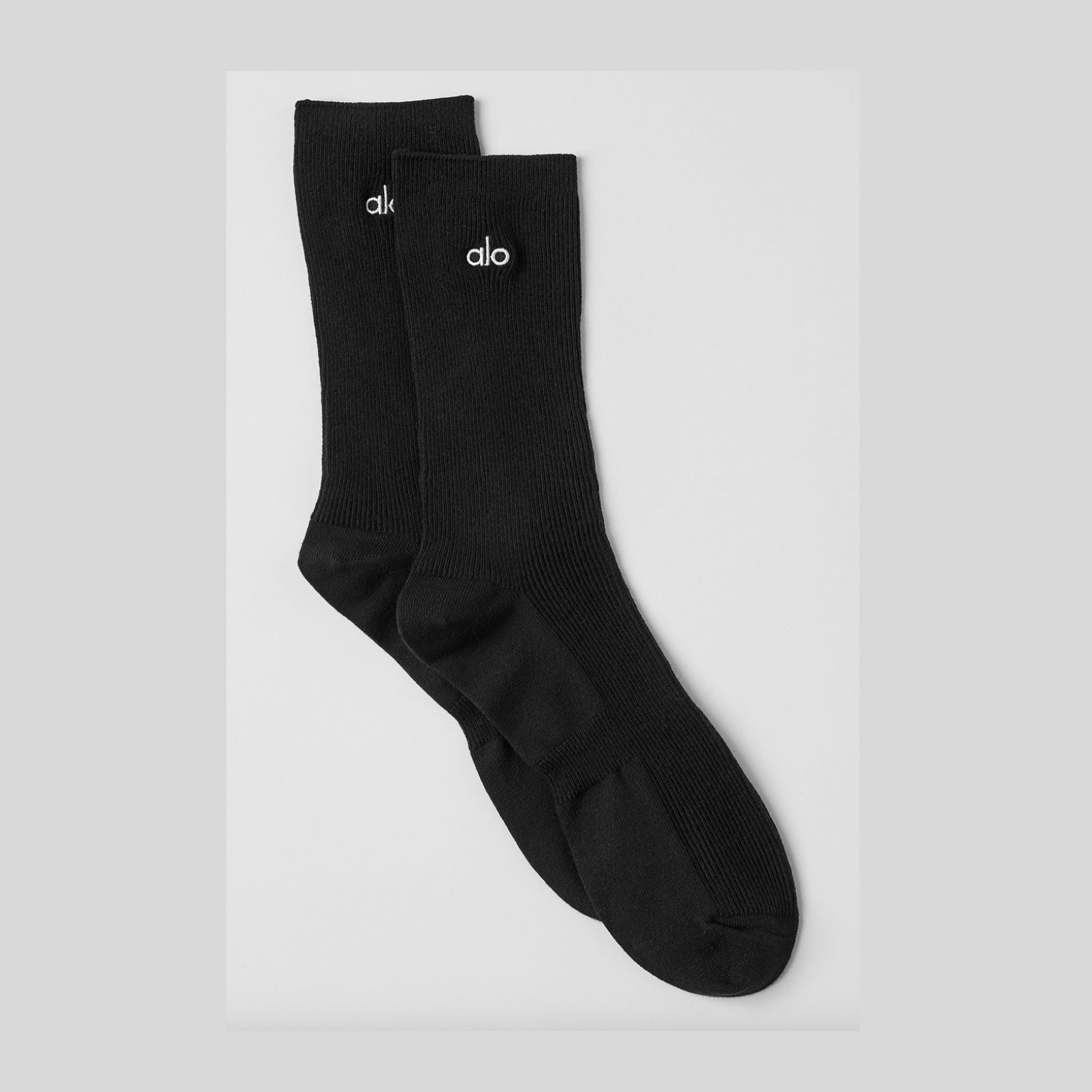 ALO Unisex Half-Crew Understated Sock - Black 