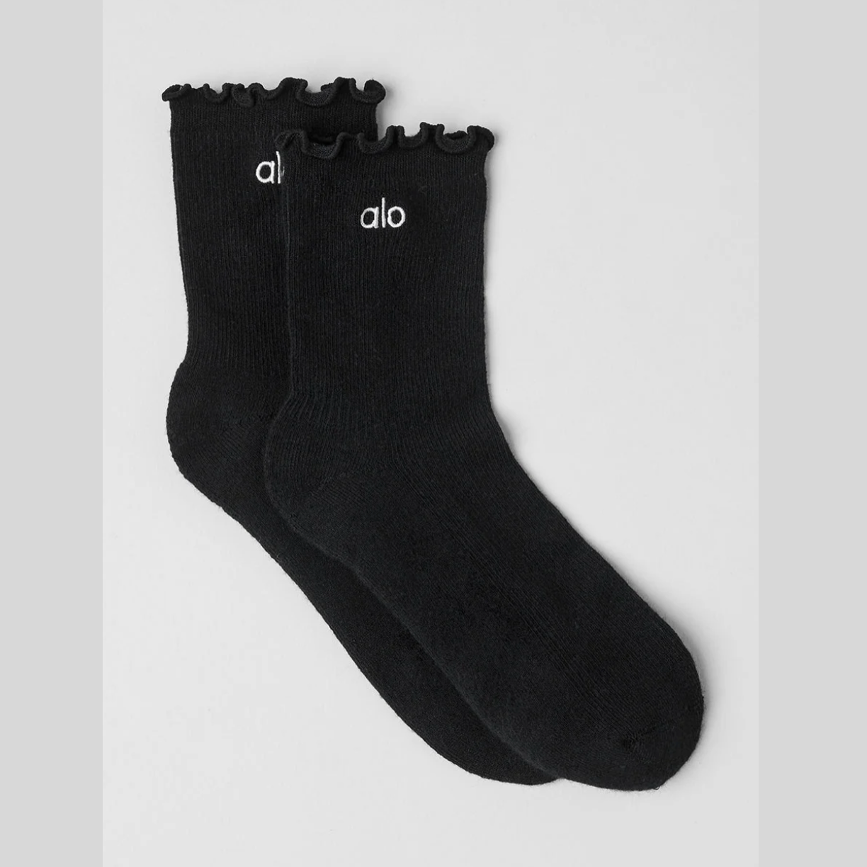 ALO Women's Lettuce Edge Sock - Black 