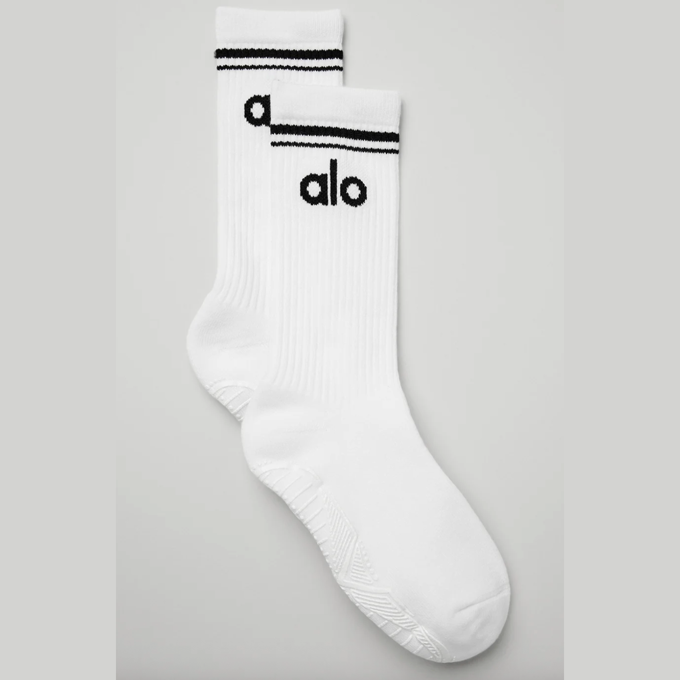 ALO Women's Throwback Barre Sock - White/Black 