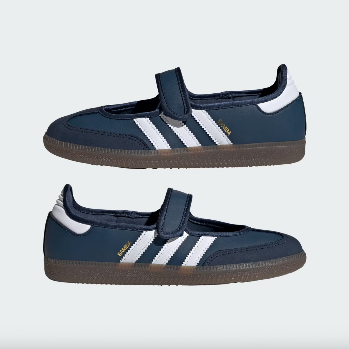 Adidas Samba Jane Shoes - Crew Navy / Cloud White / Gold Metallic