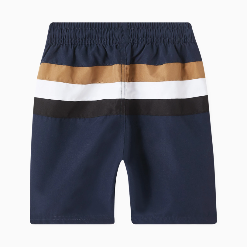 BOSS Kidswear Striped Surfer Shorts 