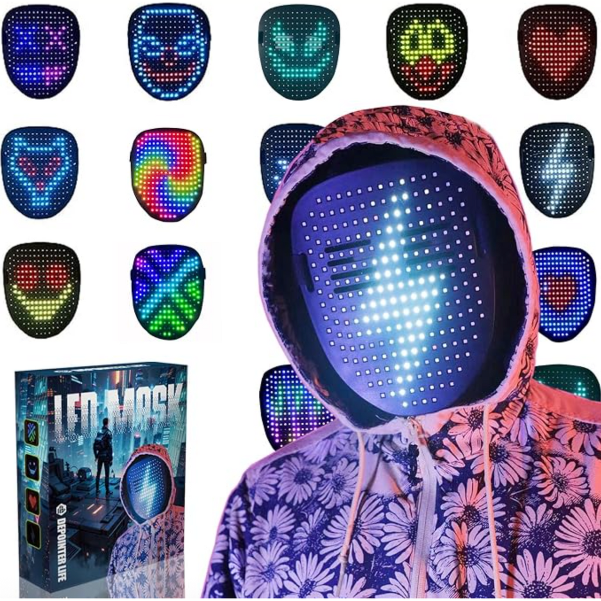 Depointer Life LED Mask Face-Transforming Light up Mask