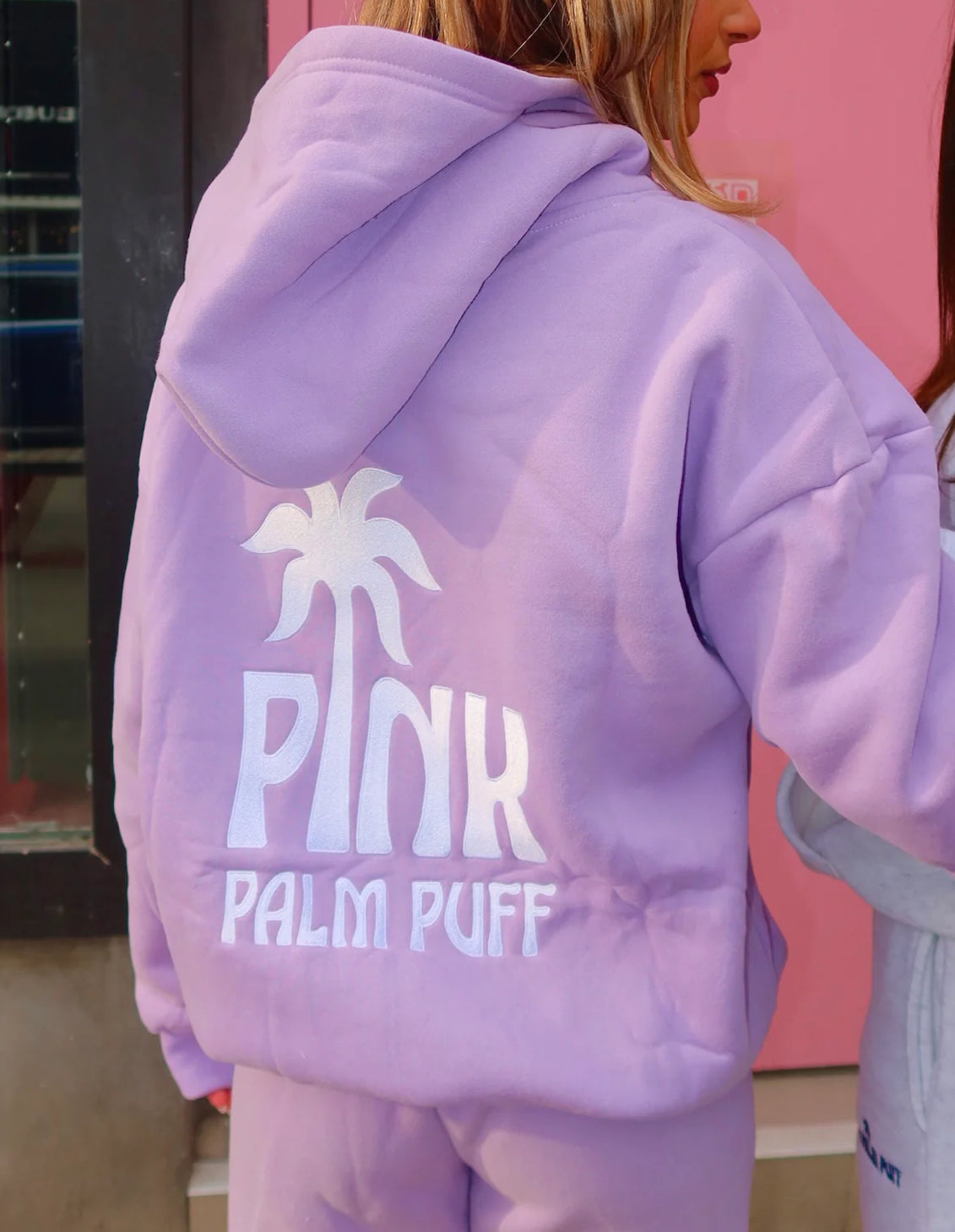 PINK PALM PUFF-Classic Puff Hoodie in Orchid