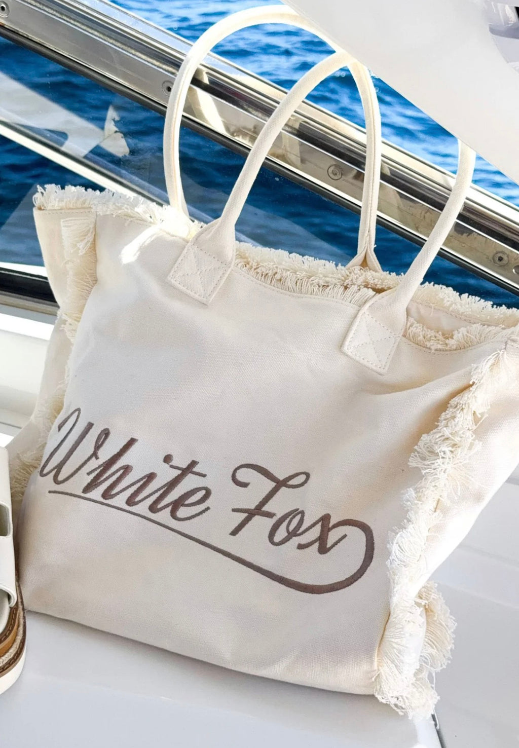 White Fox Addyson Beach Tote Bag Cream