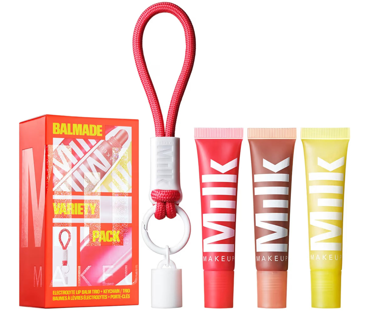 Milk Makeup Balmade Electrolyte Lip Balm Trio + Keychain