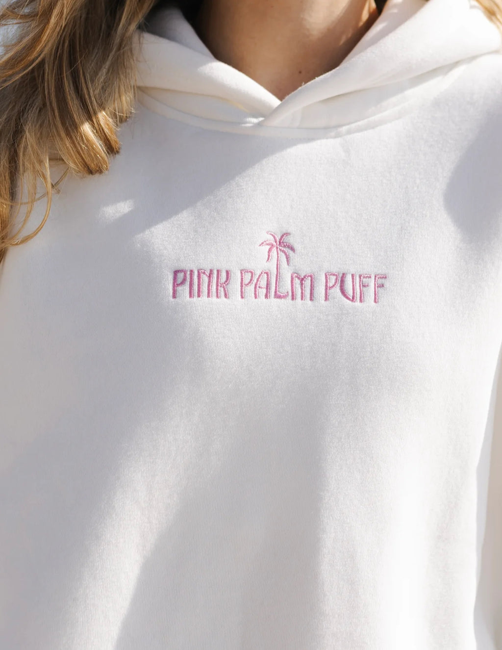 PINK PALM PUFF-Classic Puff Hoodie in Pink Opal