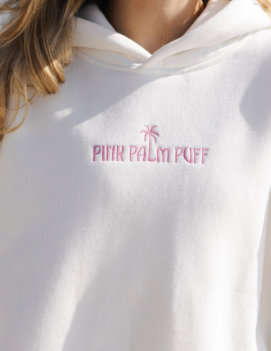 PINK PALM PUFF-Classic Puff Hoodie in Pink Opal