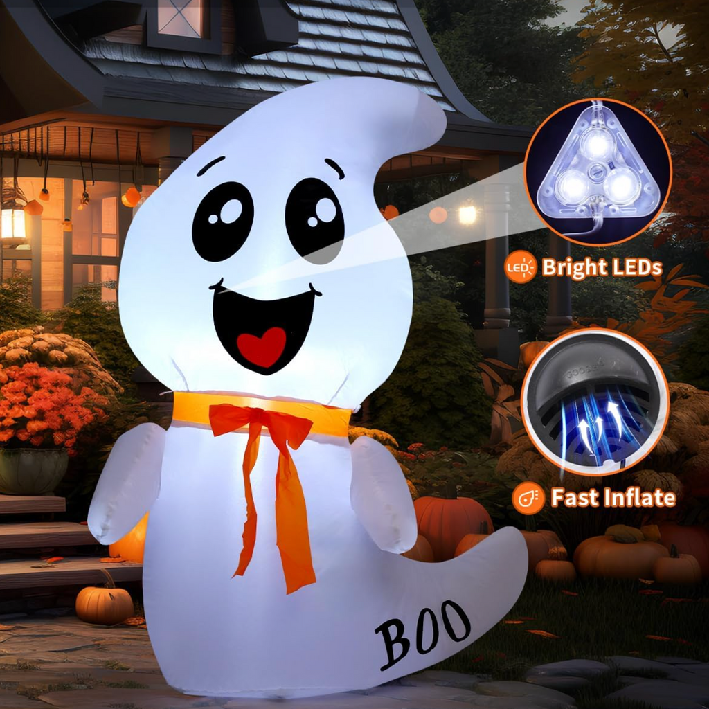 GOOSH 4 FT Halloween Inflatable Ghost Outdoor Decoration