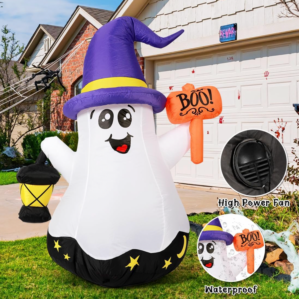 GOOSH 5 FT Halloween Inflatables Ghost Outdoor Decorations