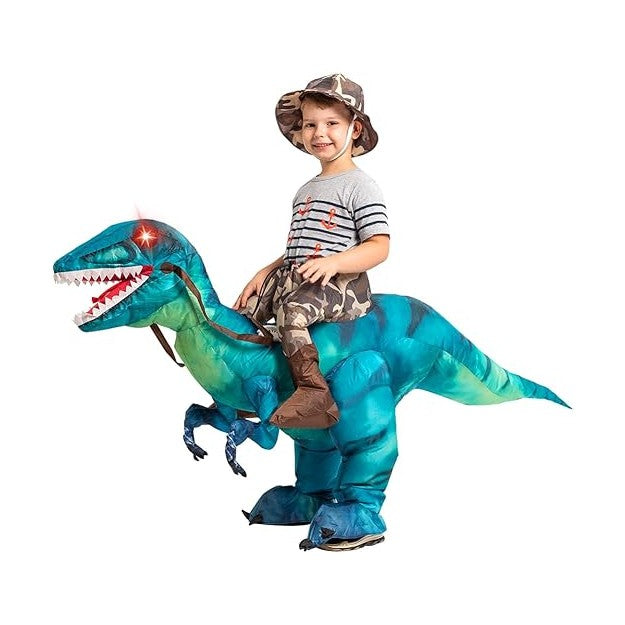GOOSH Inflatable Dinosaur Costume for Kids Halloween Costumes Boys Girls Funny Blow up Costume for Halloween Party Cosplay Size 7-10Y 