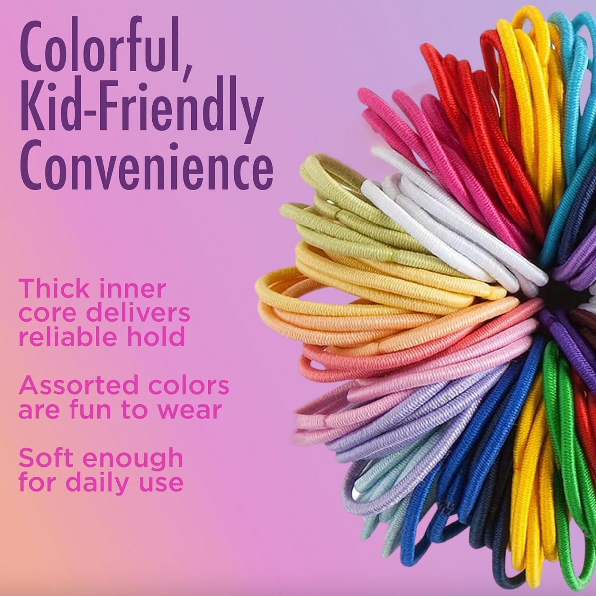 Goody Kids Ouchless Elastic Hair Ties 60 Ct - Assorted Colors