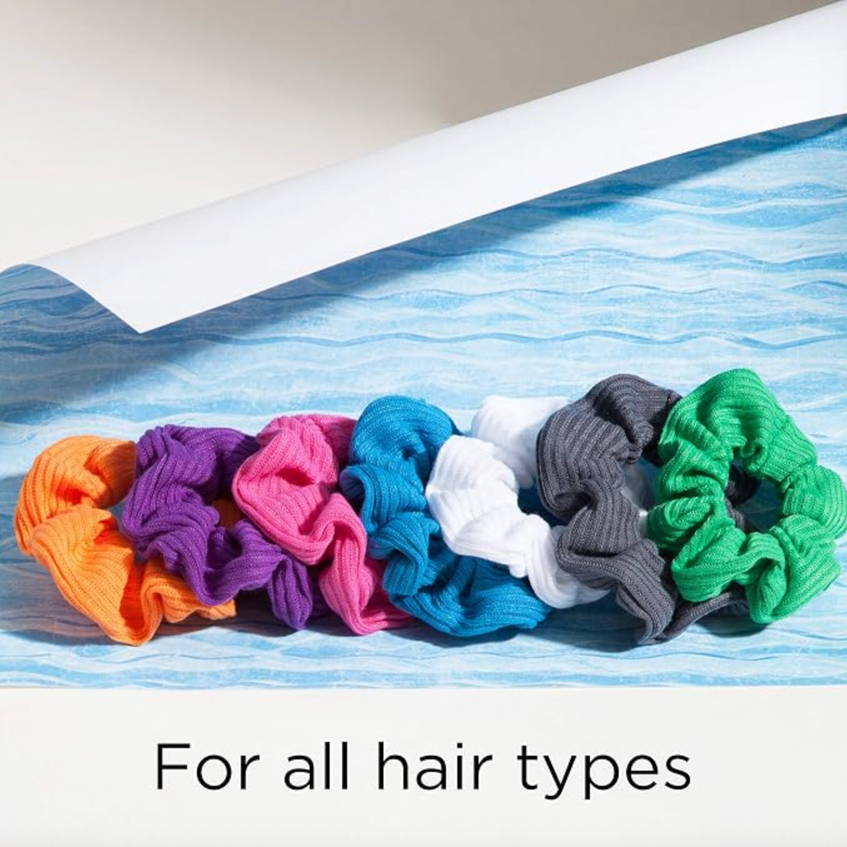 Goody Ouchless Jersey Scrunchies - Assorted Neon Rainbow Tones