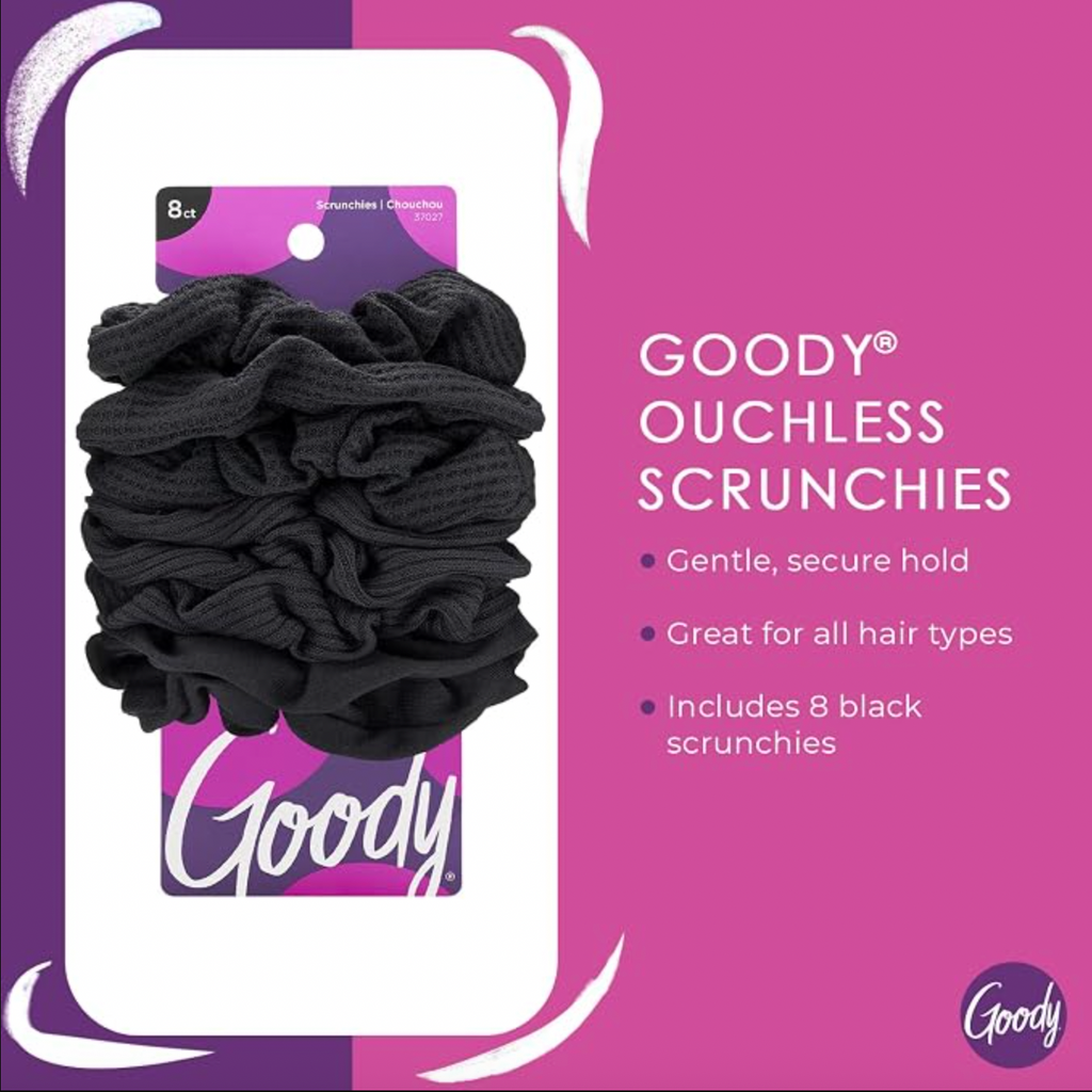 Goody Ouchless Jersey Scrunchies - Black