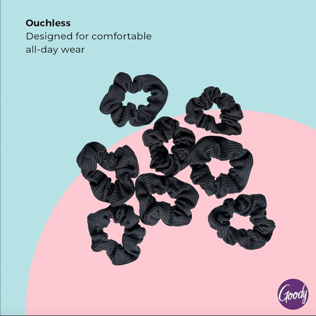 Goody Ouchless Jersey Scrunchies - Black