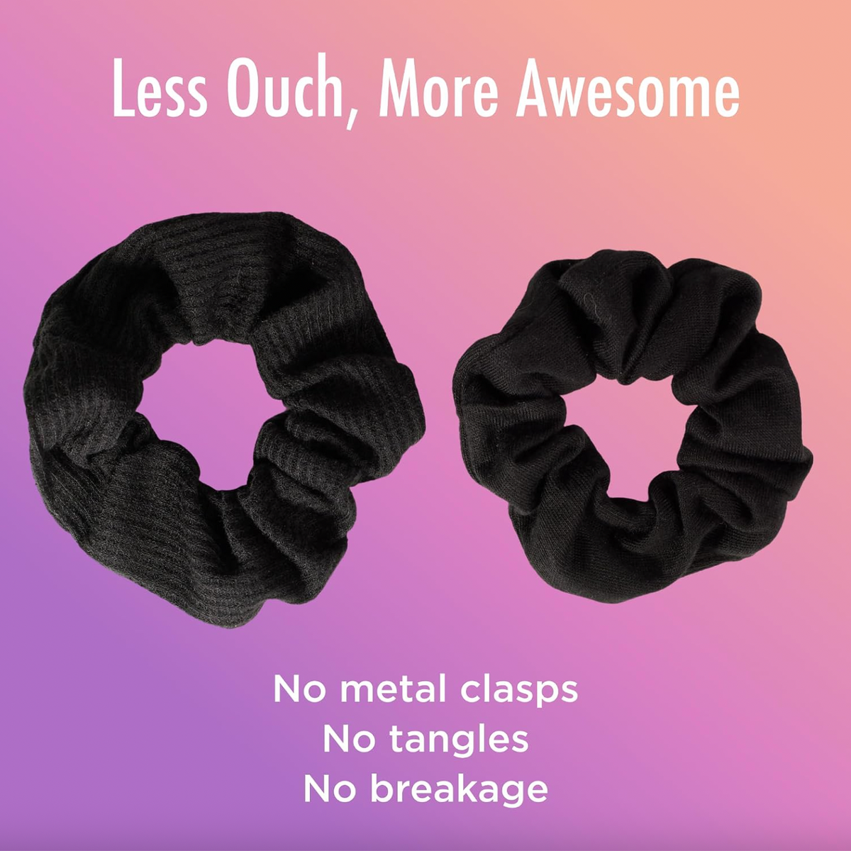 Goody Ouchless Jersey Scrunchies - Black