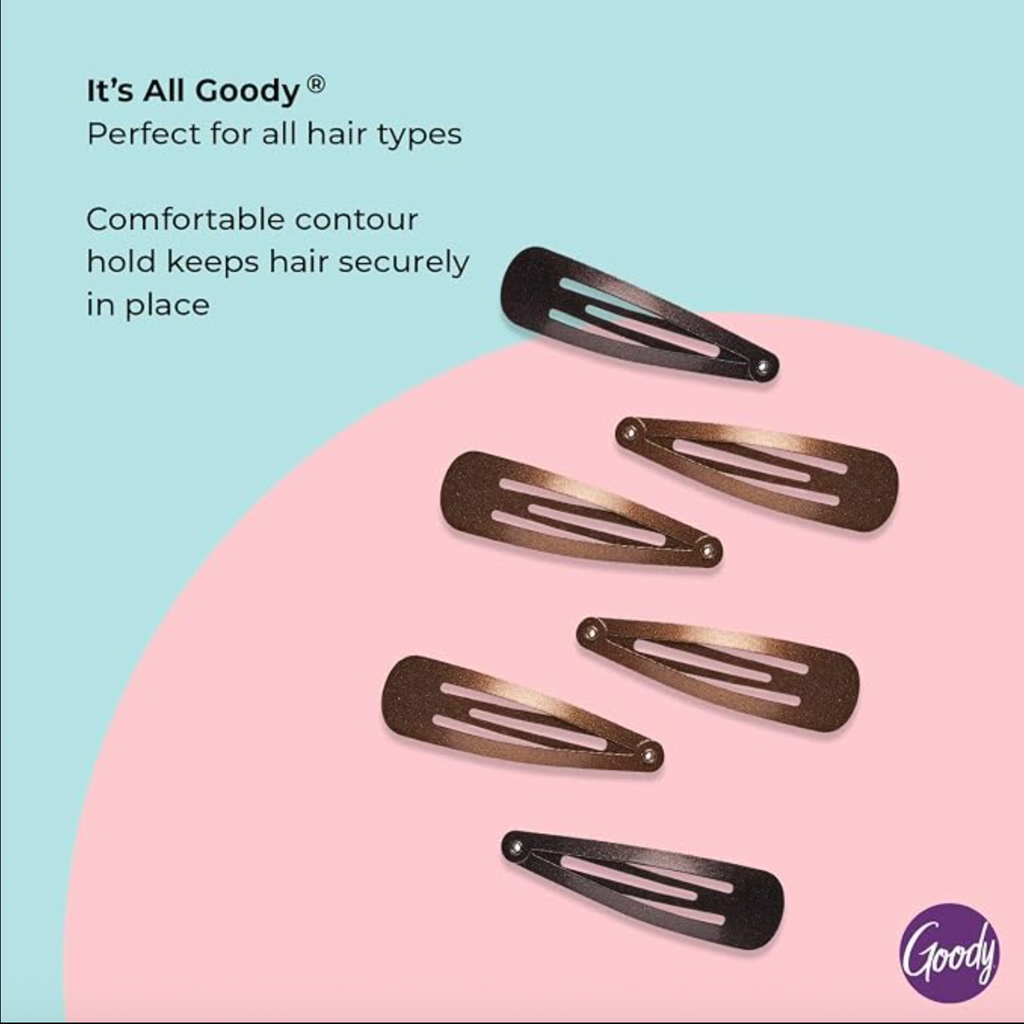 Goody Snap & Go Metal Contour Clips - Brunette