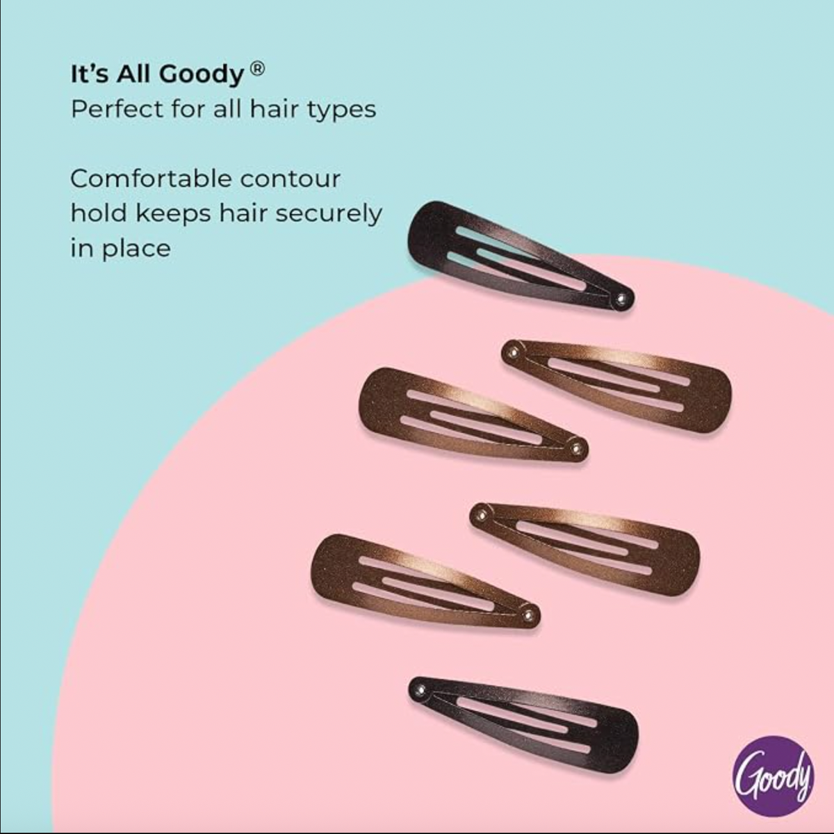 Goody Snap & Go Metal Contour Clips - Brunette