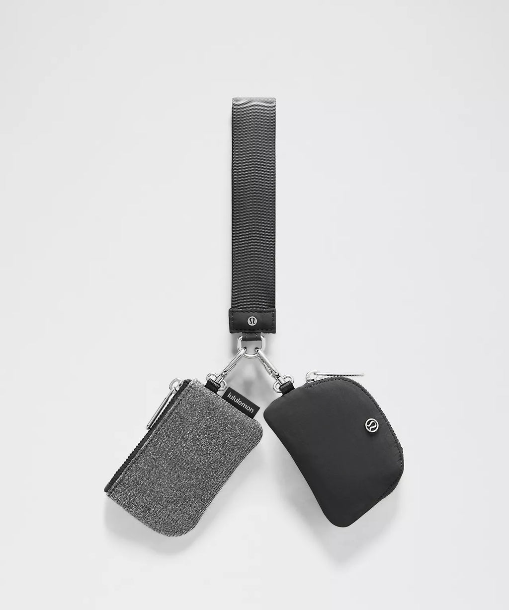 LuluLemon Dual Pouch Wristlet- Dark Silver/Graphite Grey/Silver