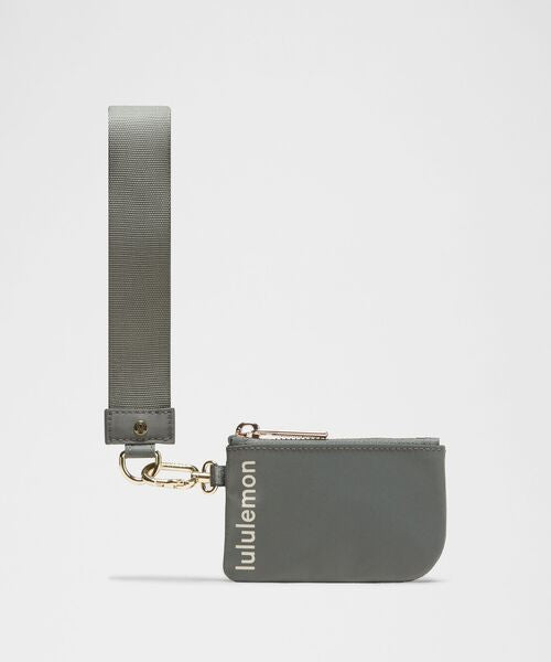LuluLemon Dual Pouch Wristlet - Grey Sage/Light Ivory/Gold