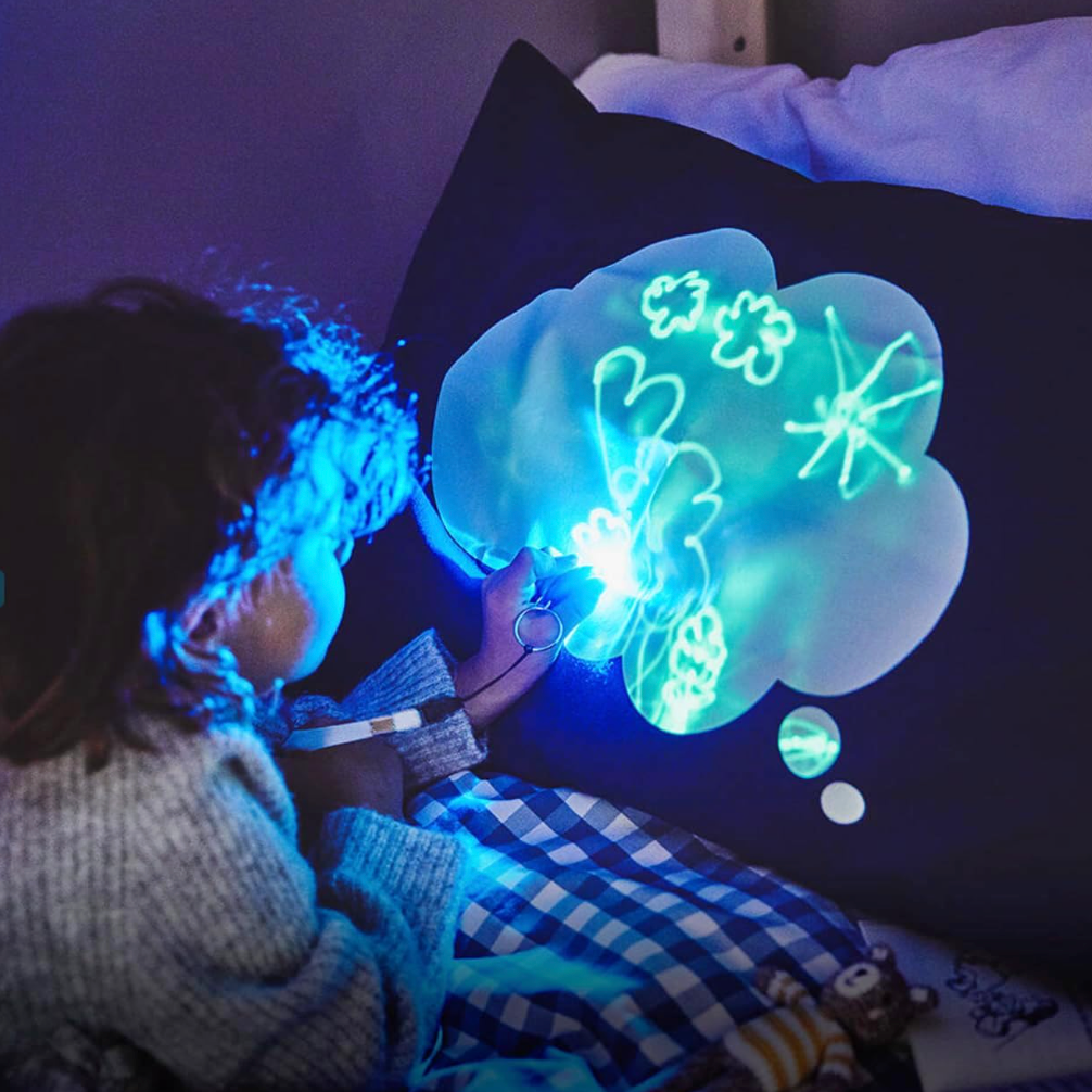 Illuminated Apparel Glow Sketch Interactive Glow In The Dark Pillow Case Dream Cloud 