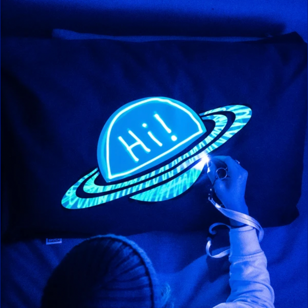 Illuminated Apparel Glow Sketch Pillowcase - Space Planet