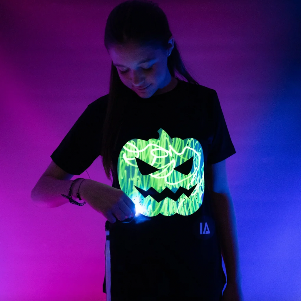 Illuminated Apparel Halloween Glow In The Dark T-Shirt - Jacko Lantern