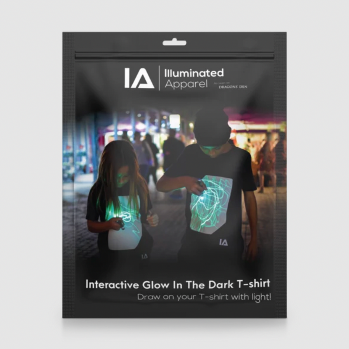 Illuminated Apparel Interactive Glow In The Dark T-Shirt - White & Pink Glow