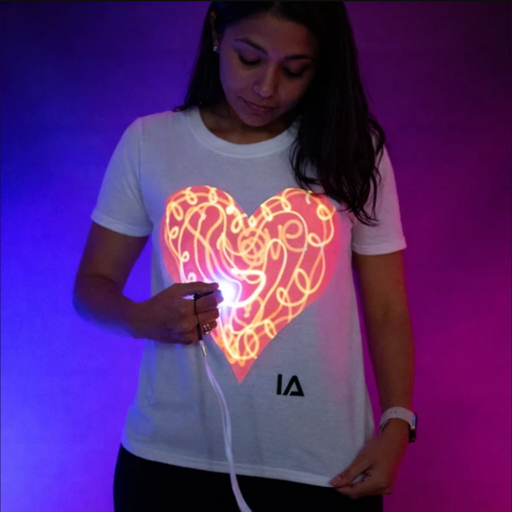 Illuminated Apparel Interactive Glow In The Dark T-Shirt - Love Heart