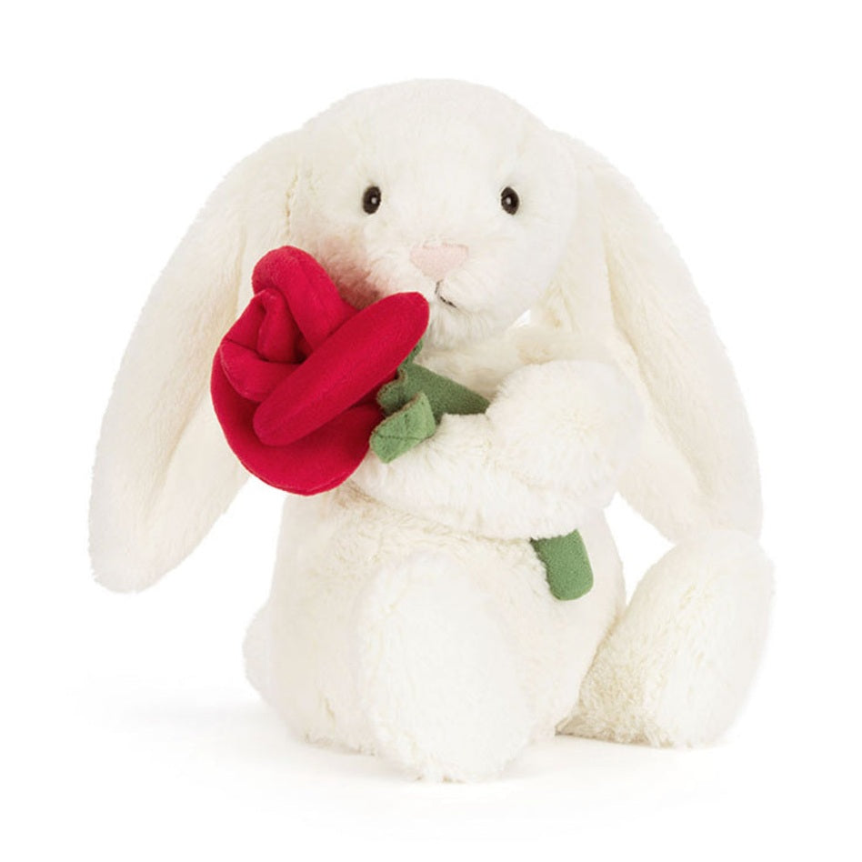 Jelly Cat - Cream Bunny With Rose 