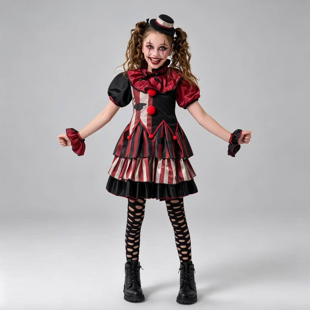 Joyfy Halloween Girls Scary Clown Costume