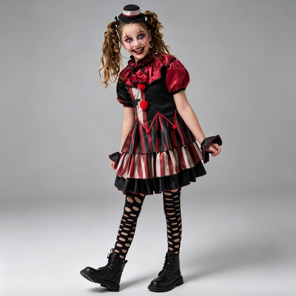 Joyfy Halloween Girls Scary Clown Costume