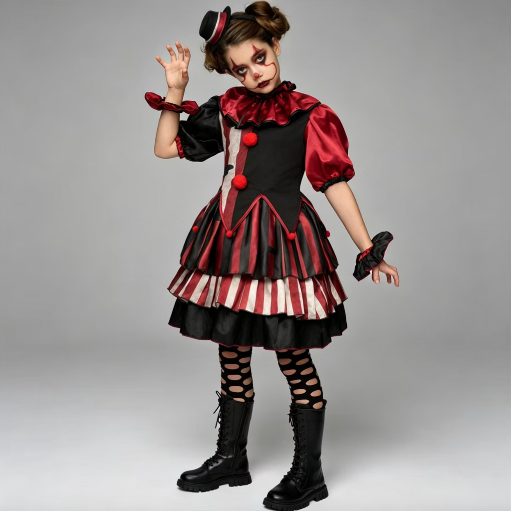 Joyfy Halloween Girls Scary Clown Costume