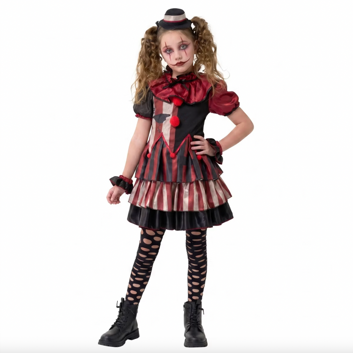 Joyfy Halloween Girls Scary Clown Costume