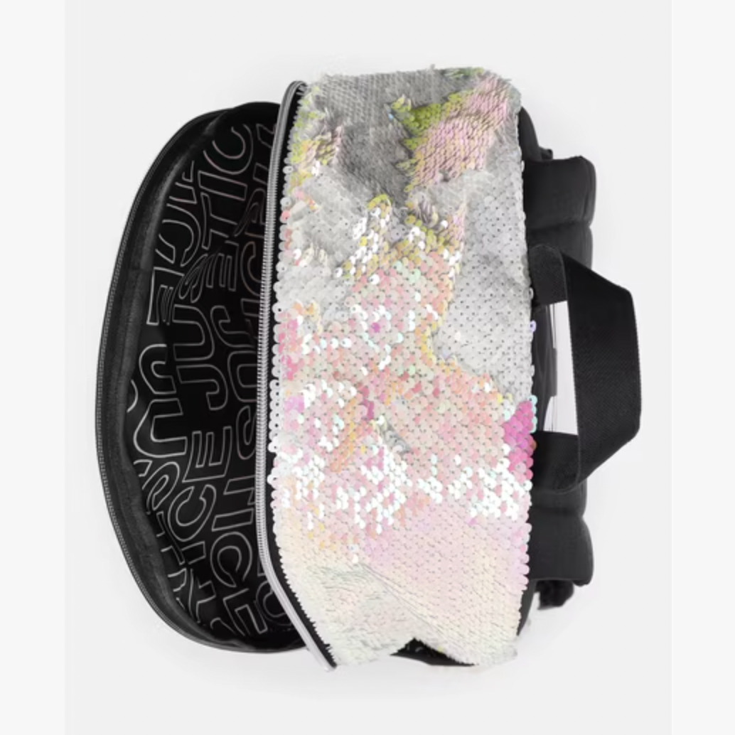 Justice Girls 17" Sequin Backpack & Lunch Tote Set - White