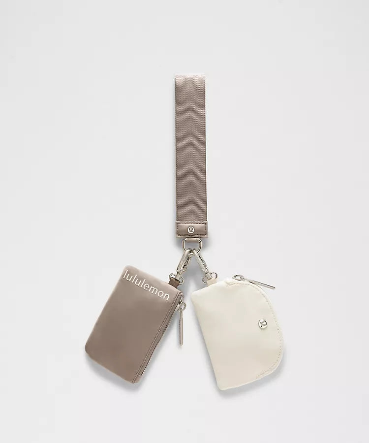 LuluLemon Dual Pouch Wristlet-ColourWarm Ash Grey/Light Ivory