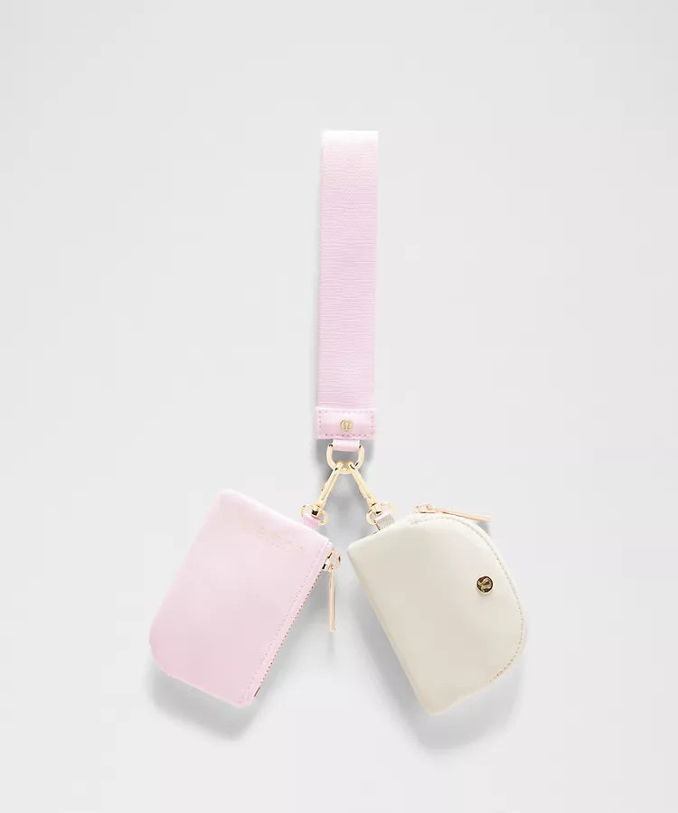 LuluLemon Dual Pouch Wristlet-Colour Blissful Pink/Light Ivory