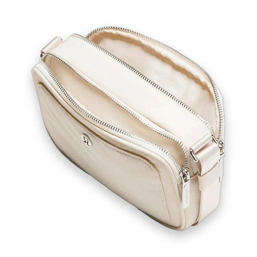 LuluLemon Crossbody Camera Bag 2L- Colour Light Ivory/Silver 