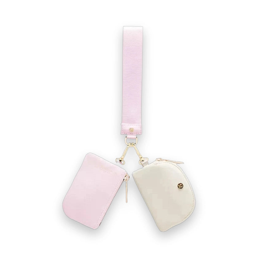 LuluLemon Dual Pouch Wristlet-Colour Blissful Pink/Light Ivory 