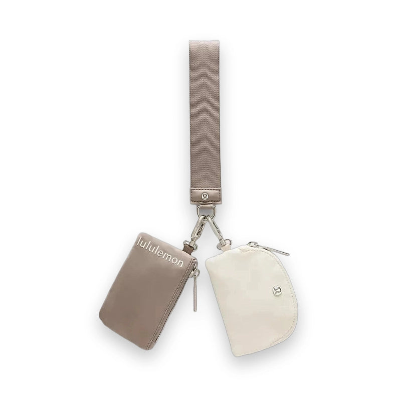 LuluLemon Dual Pouch Wristlet-ColourWarm Ash Grey/Light Ivory 