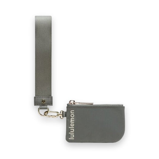 LuluLemon Dual Pouch Wristlet - Grey Sage/Light Ivory/Gold 