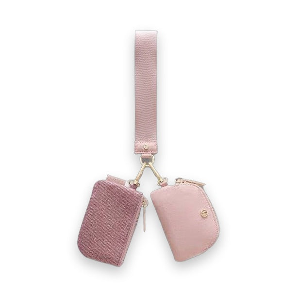 LuluLemon Dual Pouch Wristlet- Pink Champagne/Mink Berry/Gold 