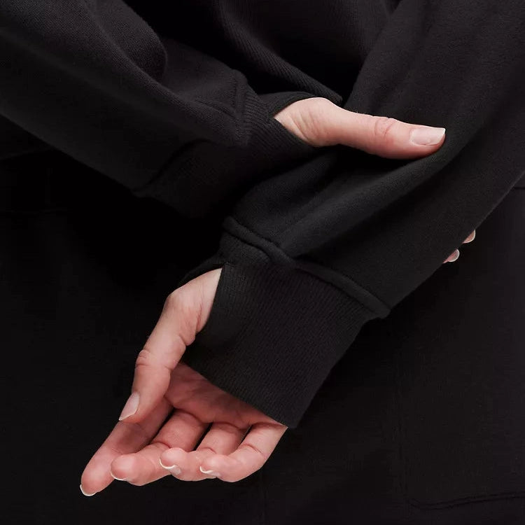 LuluLemon Hoodie-Scuba Oversized Pullover Wordmark-Colour Black 
