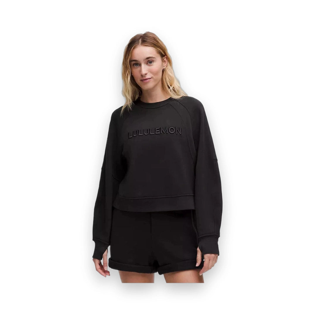 LuluLemon Hoodie-Scuba Oversized Pullover Wordmark-Colour Black 